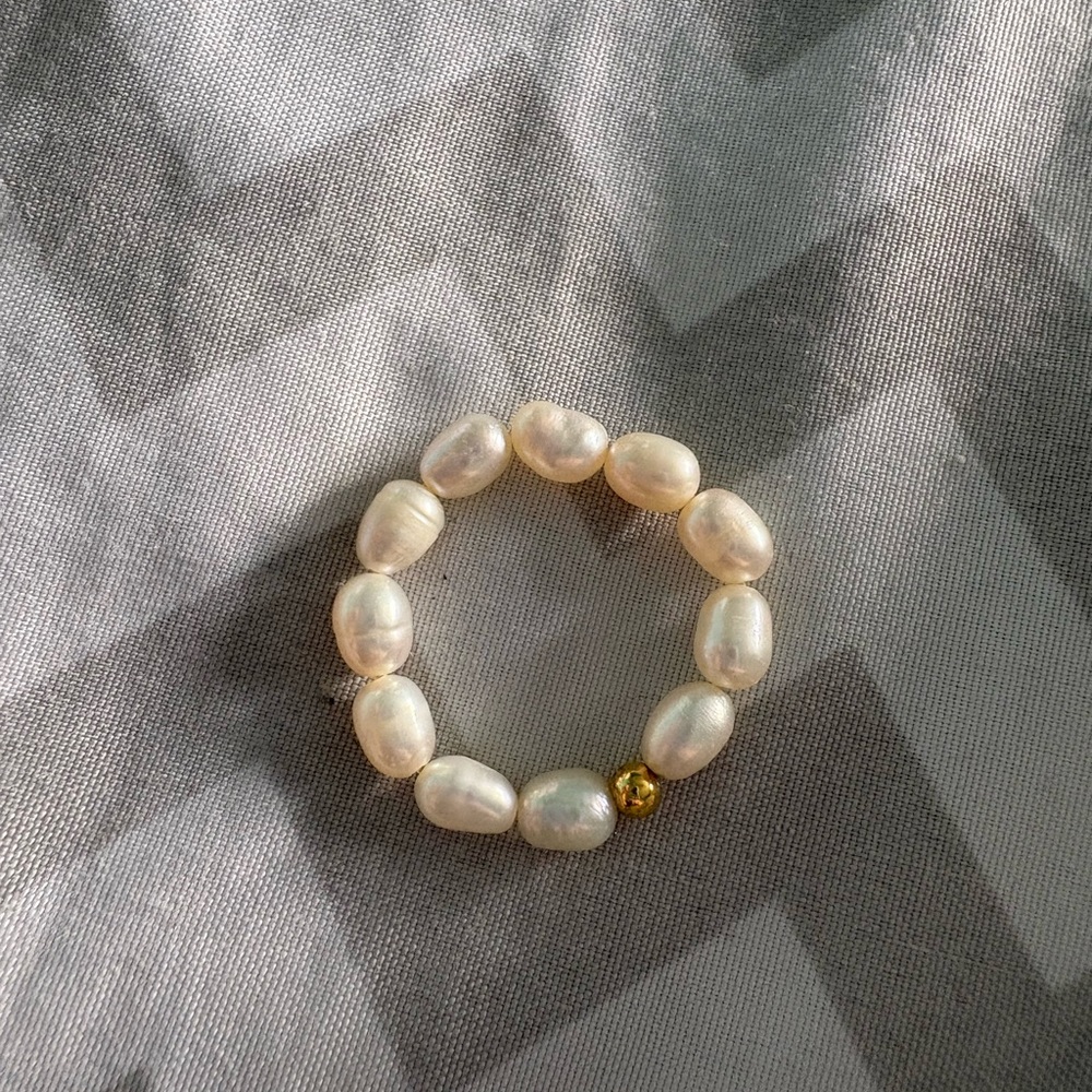 Pearl Beaded Ring Size 9
